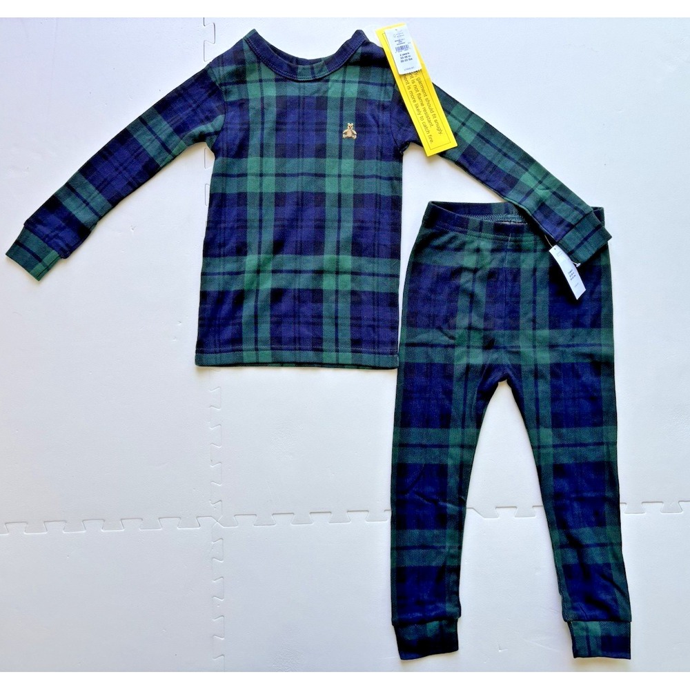 NWT GAP Kids Pajama Set Organic Brushed Cotton Long Sleeve Shirt Pants - Sz 2